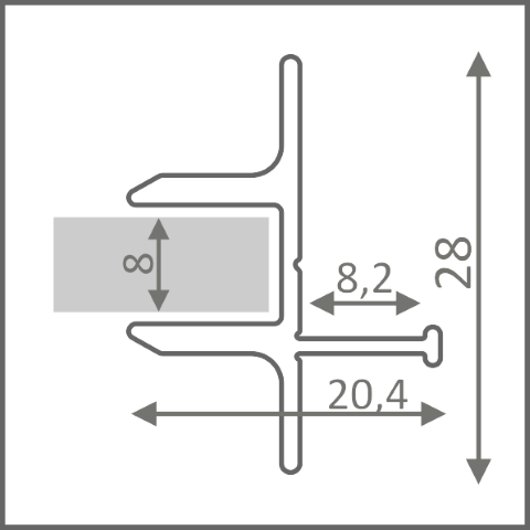 LED Profiel Glas Line II